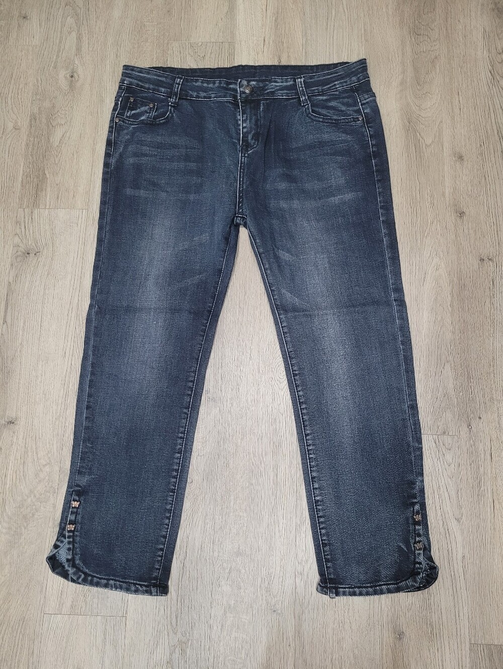 Y2K Blue Denim Cropped Jeans Size: 34 100% Cotton